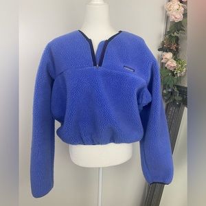Patagonia Vintage Blue Teddy Fleece Pullover Jacket Women’s Size Large